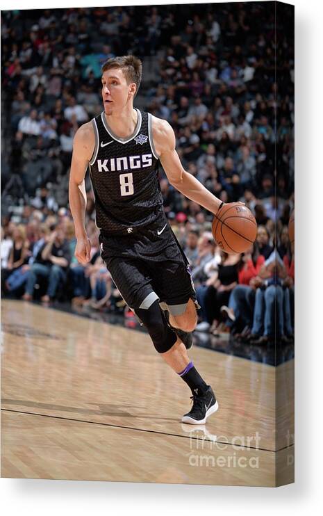 Bogdan Bogdanovic Canvas Print featuring the photograph Sacramento Kings V San Antonio Spurs #4 by Mark Sobhani