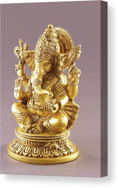 Hinduism Canvas Print featuring the photograph Statue Of Lord Ganesh #4 by Visage