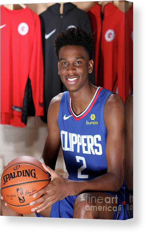 Shai Gilgeous-alexander Canvas Print featuring the photograph 2018 Nba Rookie Photo Shoot #40 by Nathaniel S. Butler