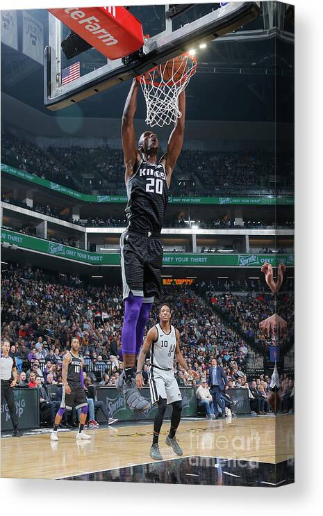Harry Giles Canvas Print featuring the photograph San Antonio Spurs V Sacramento Kings #43 by Rocky Widner