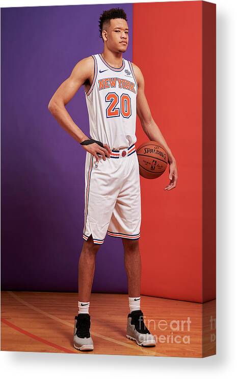 Kevin Knox Canvas Print featuring the photograph 2018 Nba Rookie Photo Shoot by Jennifer Pottheiser
