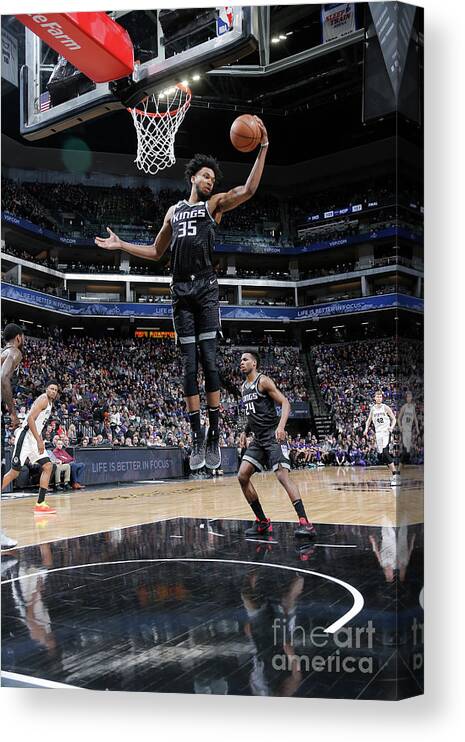 Nba Pro Basketball Canvas Print featuring the photograph San Antonio Spurs V Sacramento Kings by Rocky Widner