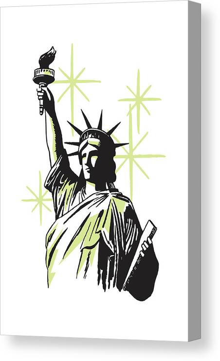 4th Of July Canvas Print featuring the drawing Statue of Liberty #48 by CSA Images