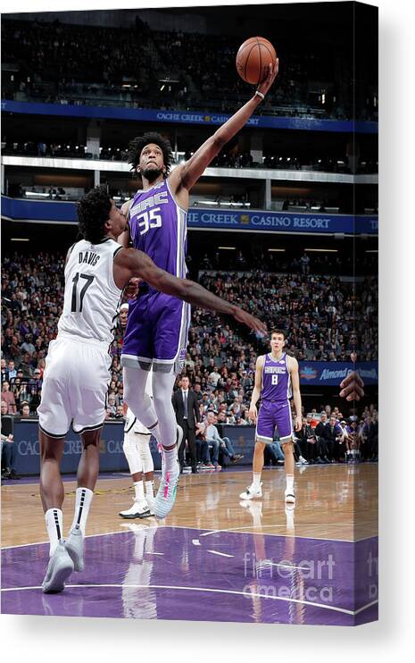 Marvin Bagley Iii Canvas Print featuring the photograph Brooklyn Nets V Sacramento Kings #5 by Rocky Widner