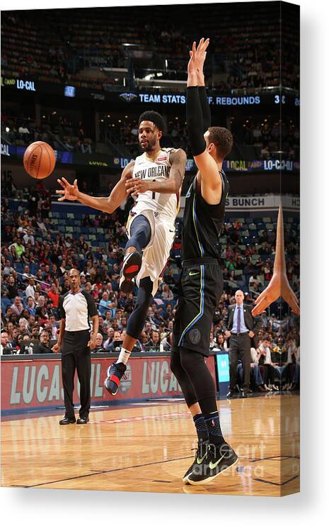 Smoothie King Center Canvas Print featuring the photograph Dallas Mavericks V New Orleans Pelicans by Layne Murdoch