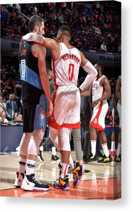 Nba Pro Basketball Canvas Print featuring the photograph Houston Rockets V Cleveland Cavaliers by David Liam Kyle