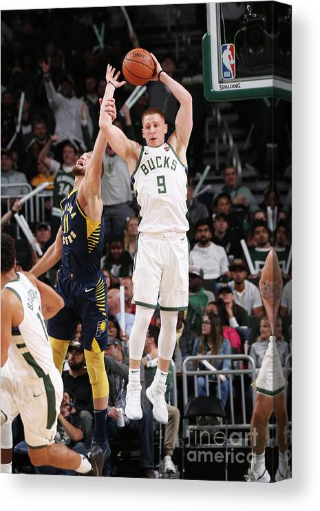 Donte Divincenzo Canvas Print featuring the photograph Indiana Pacers V Milwaukee Bucks #5 by Gary Dineen