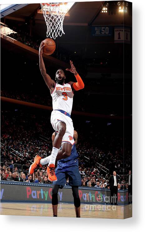 Tim Hardaway Jr. Canvas Print featuring the photograph Orlando Magic V New York Knicks by Nathaniel S. Butler