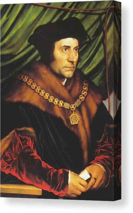 More Canvas Print featuring the painting Sir Thomas More #5 by Hans Holbein the Younger