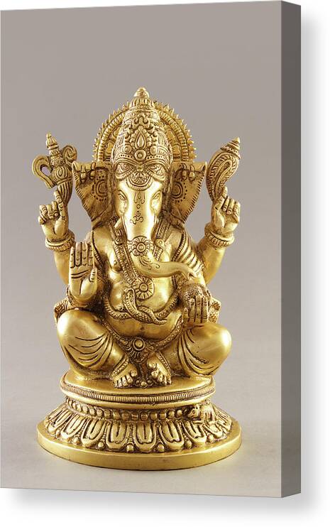Hinduism Canvas Print featuring the photograph Statue Of Lord Ganesh #5 by Visage