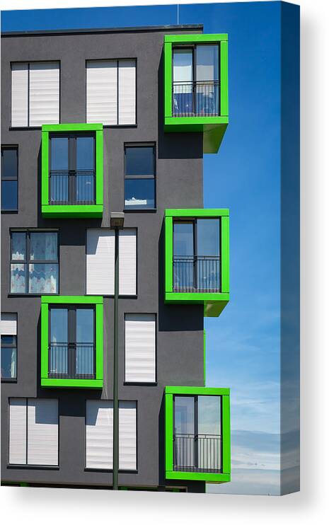 Building Canvas Print featuring the photograph 5xgreen by Peter Pfeiffer