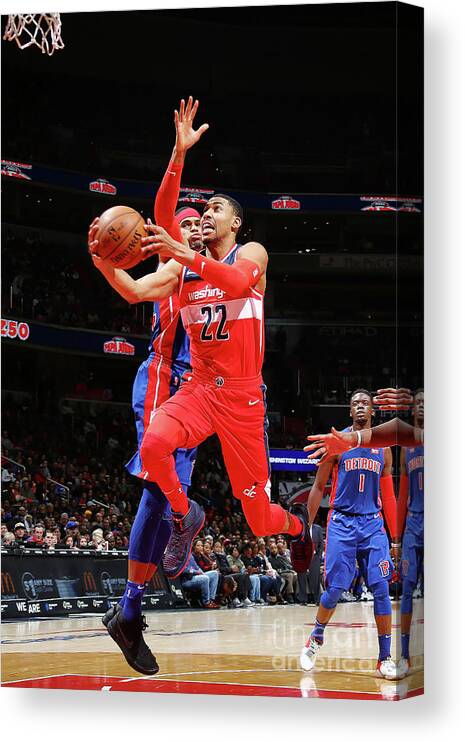 Nba Pro Basketball Canvas Print featuring the photograph Detroit Pistons V Washington Wizards by Ned Dishman