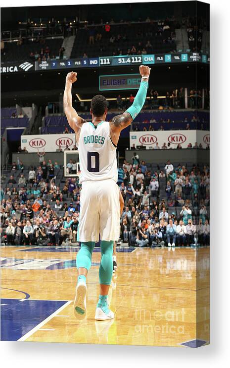 Nba Pro Basketball Canvas Print featuring the photograph Indiana Pacers V Charlotte Hornets by Kent Smith
