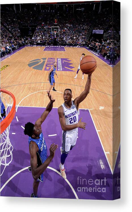 Harry Giles Canvas Print featuring the photograph Orlando Magic V Sacramento Kings #6 by Rocky Widner