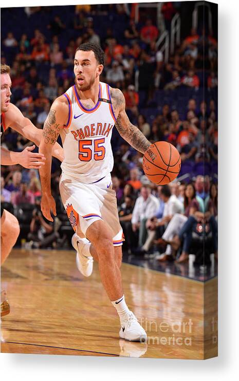 Nba Pro Basketball Canvas Print featuring the photograph Portland Trail Blazers V Phoenix Suns by Barry Gossage