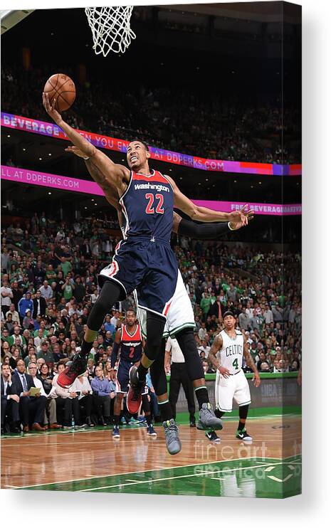 Playoffs Canvas Print featuring the photograph Washington Wizards V Boston Celtics - by Brian Babineau