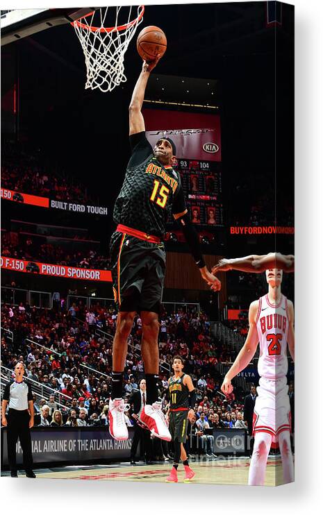 Trae Young Canvas Print featuring the photograph Chicago Bulls V Atlanta Hawks #7 by Scott Cunningham