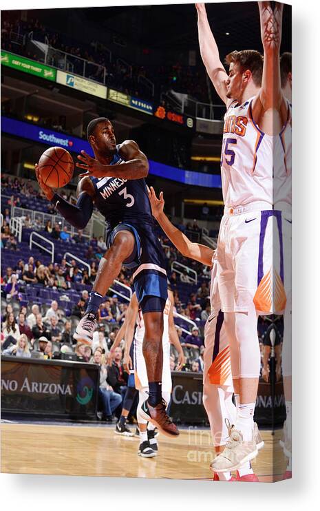 Nba Pro Basketball Canvas Print featuring the photograph Minnesota Timberwolves V Phoenix Suns by Barry Gossage