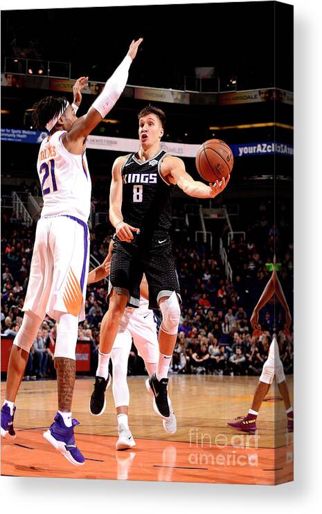 Bogdan Bogdanovic Canvas Print featuring the photograph Sacramento Kings V Phoenix Suns by Barry Gossage