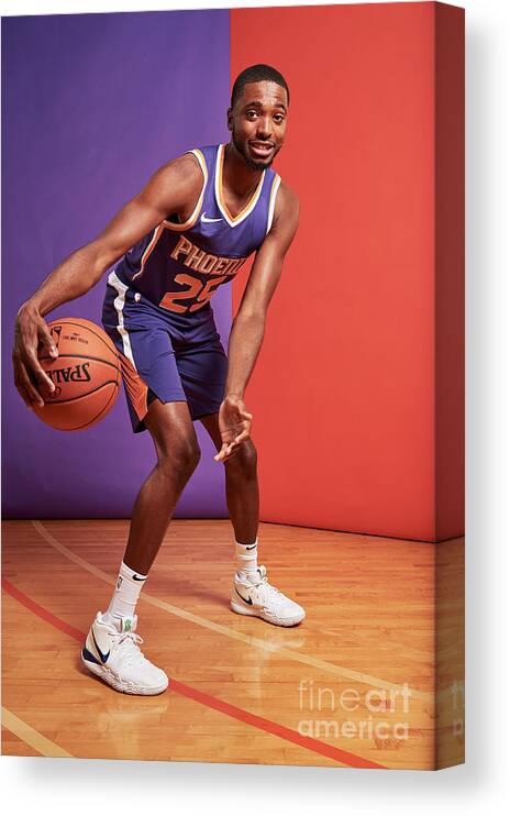 Mikal Bridges Canvas Print featuring the photograph 2018 Nba Rookie Photo Shoot #73 by Jennifer Pottheiser