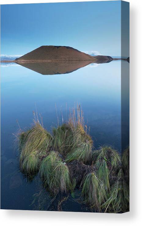 Shores Of Lakesmyvatn At Dusk Canvas Print featuring the photograph 770-1253 by Robert Harding Picture Library