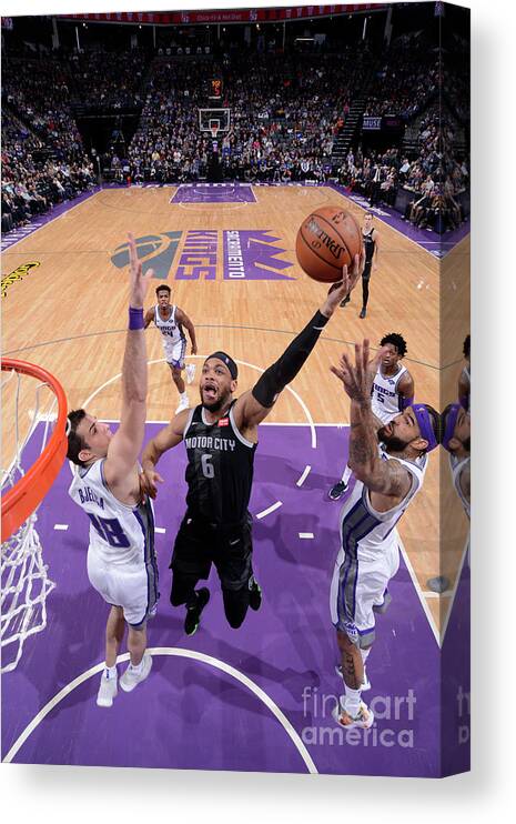 Nba Pro Basketball Canvas Print featuring the photograph Detroit Pistons V Sacramento Kings by Rocky Widner