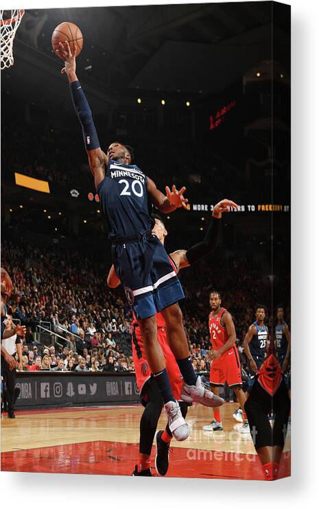 Josh Okogie Canvas Print featuring the photograph Minnesota Timberwolves V Toronto Raptors #8 by Ron Turenne