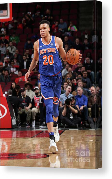 Kevin Knox Ii Canvas Print featuring the photograph New York Knicks V Chicago Bulls #8 by Gary Dineen