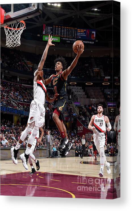 Nba Pro Basketball Canvas Print featuring the photograph Portland Trail Blazers V Cleveland by David Liam Kyle