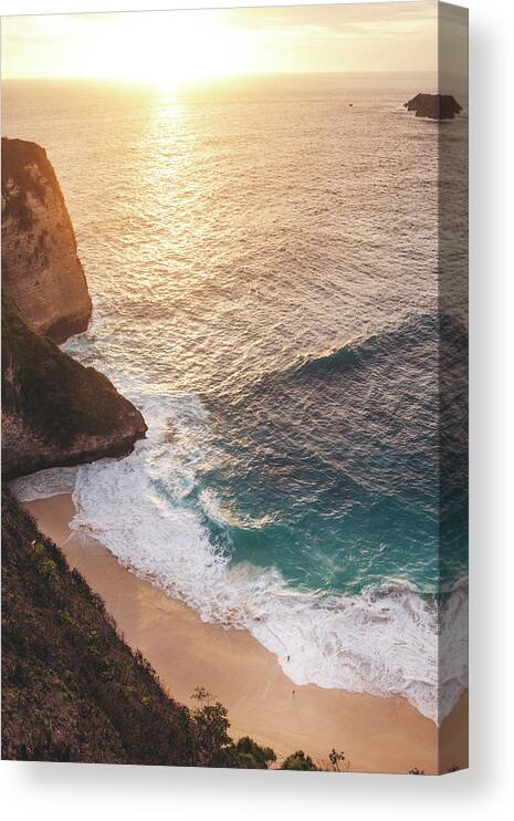 Seascape Canvas Print featuring the photograph Scenic View Of Seascape Against Sky During Sunset #8 by Cavan Images