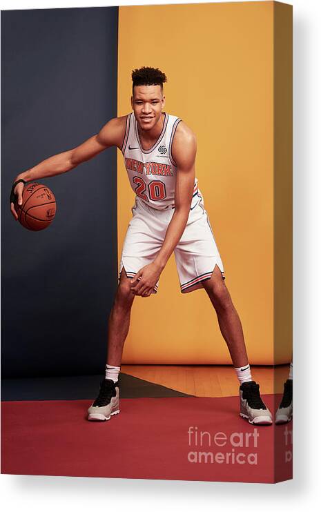 Kevin Knox Canvas Print featuring the photograph 2018 Nba Rookie Photo Shoot #84 by Jennifer Pottheiser