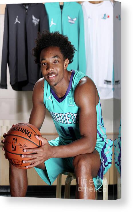 Devonte' Graham Canvas Print featuring the photograph 2018 Nba Rookie Photo Shoot by Nathaniel S. Butler