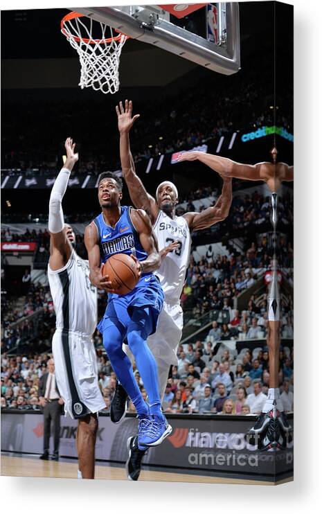 Nba Pro Basketball Canvas Print featuring the photograph Dallas Mavericks V San Antonio Spurs by Mark Sobhani