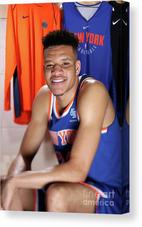 Kevin Knox Canvas Print featuring the photograph 2018 Nba Rookie Photo Shoot by Nathaniel S. Butler