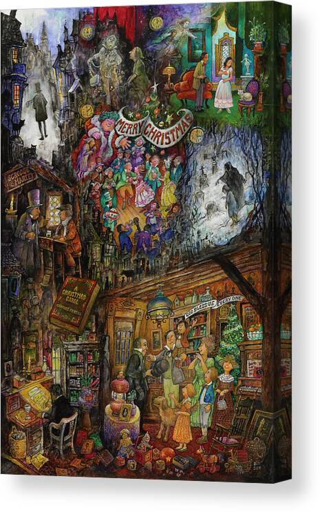 Scrooge Canvas Print featuring the painting A Christmas Carol by Bill Bell