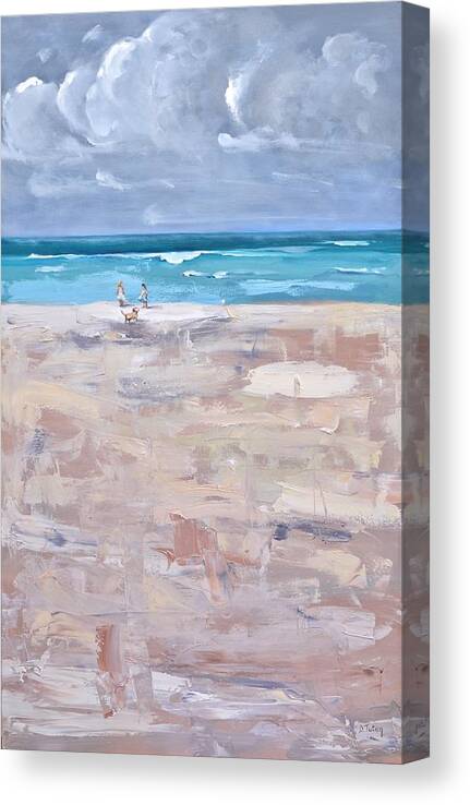Child Canvas Print featuring the painting A Day at the Beach by Donna Tuten