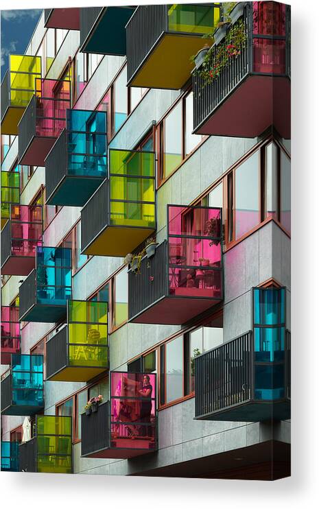 Balconies Canvas Print featuring the photograph A Nice Day For Washing by Theo Luycx