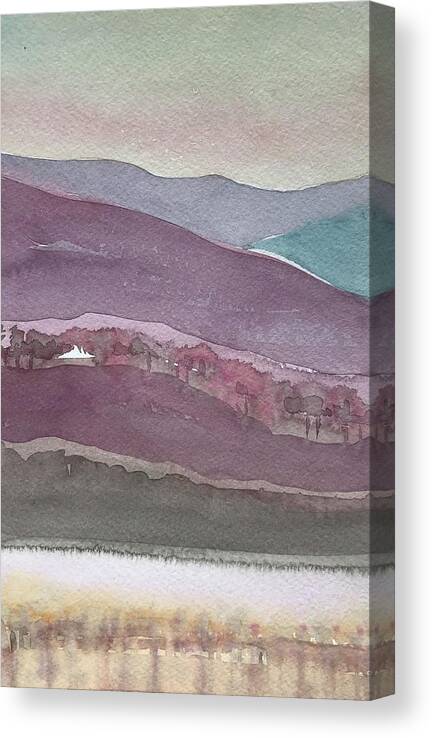 Abstract Canvas Print featuring the painting Abstract Purple by Luisa Millicent