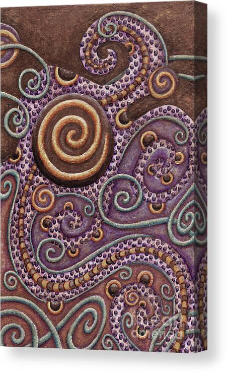 Whimsical Canvas Print featuring the painting Abstract Spiral 8 by Amy E Fraser