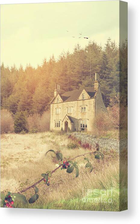 Autumn Canvas Print featuring the photograph An Old Fashioned Cottage In Autumn by Ethiriel Photography