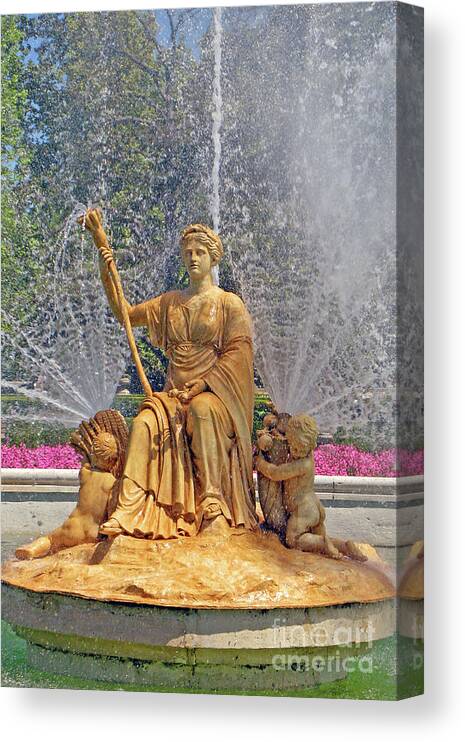 Nieves Nitta Canvas Print featuring the photograph Aranjuez Ceres Fountain Up Close by Nieves Nitta