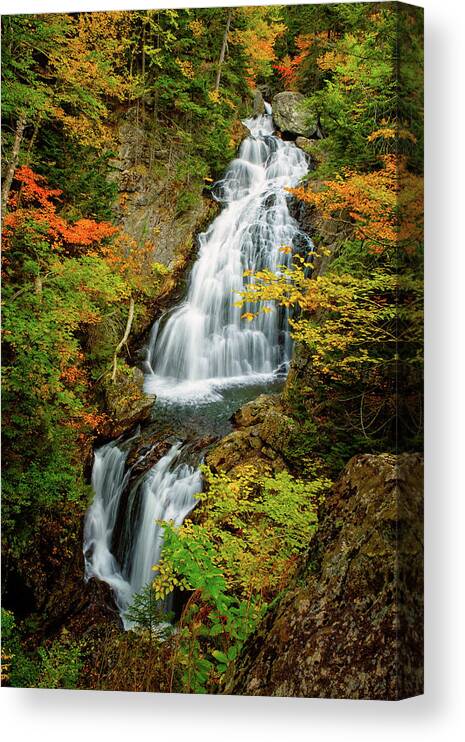Crystal Cascade Canvas Print featuring the photograph Autumn Falls, Crystal Cascade by Jeff Sinon