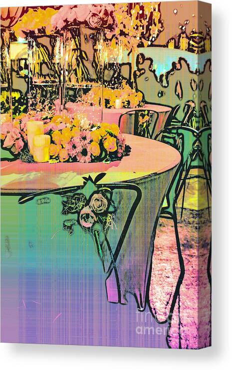 Abstract Canvas Print featuring the digital art Awaiting Party by Sandy Moulder