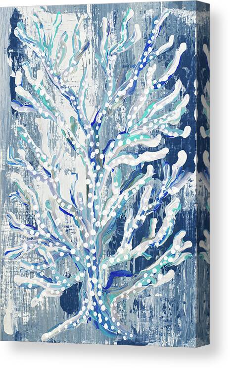 Azul Canvas Print featuring the painting Azul Dotted Coral Vertical by Gina Ritter