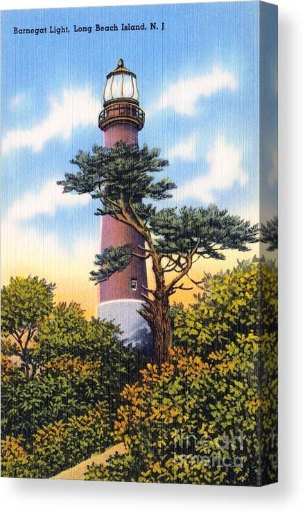 Lbi Canvas Print featuring the photograph Barnegat Light - with text by Mark Miller