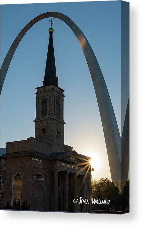 Arch Canvas Print featuring the photograph Basilica under the Arch by Joan Wallner