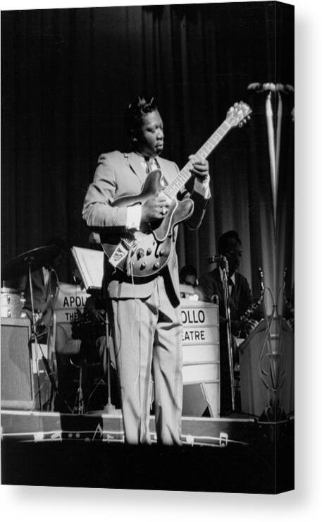 People Canvas Print featuring the photograph Bb King Performing At The Apollo by Michael Ochs Archives