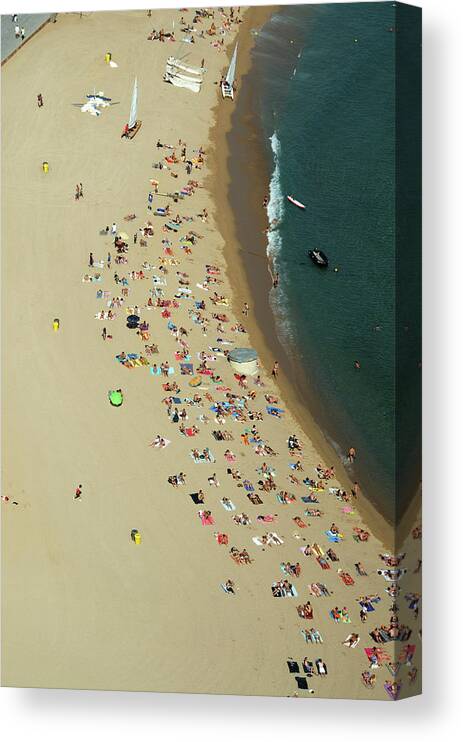 Water's Edge Canvas Print featuring the photograph Beach Below by Etienne Girardet