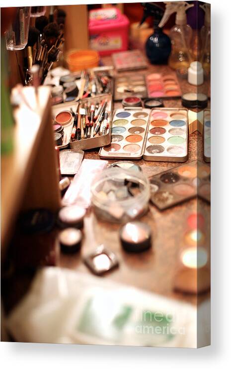 Makeup Canvas Print featuring the photograph Behind The Scenes Make-up by Anna Jurkovska