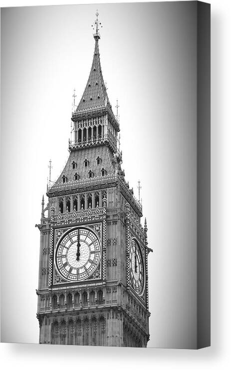 English Culture Canvas Print featuring the photograph Big Ben At Midnight by Breathefitness